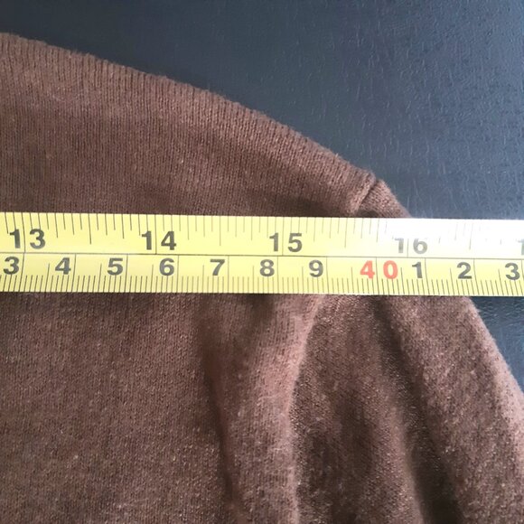 Massimo Dutti SZ M V-Neck Chestnut Brown Men's Cotton, Silk & Cashmere Sweater - Picture 10 of 15